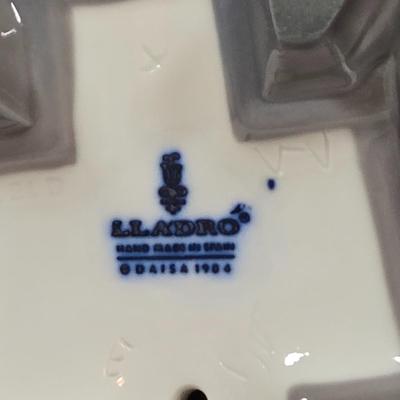 LOT 138: Vintage Cloth and Wood Hand-Painted Fan, Antique Mouring Hand Fan, Vintage Bamboo Hand Fan, and Lladro Kiyoko Porcelain Figurine