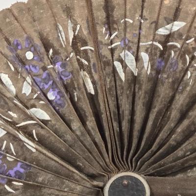 LOT 138: Vintage Cloth and Wood Hand-Painted Fan, Antique Mouring Hand Fan, Vintage Bamboo Hand Fan, and Lladro Kiyoko Porcelain Figurine