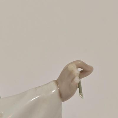 LOT 138: Vintage Cloth and Wood Hand-Painted Fan, Antique Mouring Hand Fan, Vintage Bamboo Hand Fan, and Lladro Kiyoko Porcelain Figurine