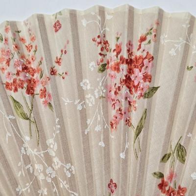 LOT 138: Vintage Cloth and Wood Hand-Painted Fan, Antique Mouring Hand Fan, Vintage Bamboo Hand Fan, and Lladro Kiyoko Porcelain Figurine