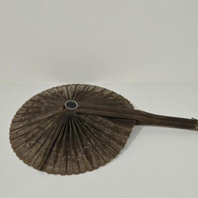 LOT 138: Vintage Cloth and Wood Hand-Painted Fan, Antique Mouring Hand Fan, Vintage Bamboo Hand Fan, and Lladro Kiyoko Porcelain Figurine