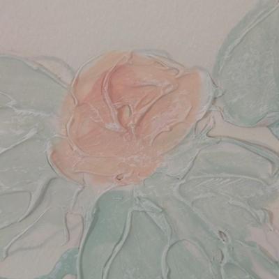 LOT 139: Signed and Framed Textured Wreath Painting