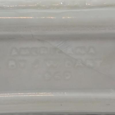 LOT 143: Vintage J.W. Dant Americana Collection Milk Glass Whiskey Decanters from the 1960s.