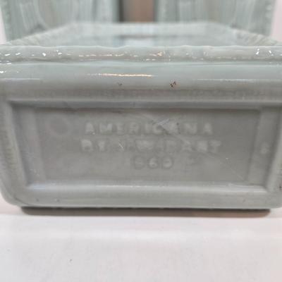 LOT 145: J.W. Dant's Americana Collection Vintage Milk Glass Whiskey Decanters