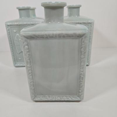 LOT 145: J.W. Dant's Americana Collection Vintage Milk Glass Whiskey Decanters