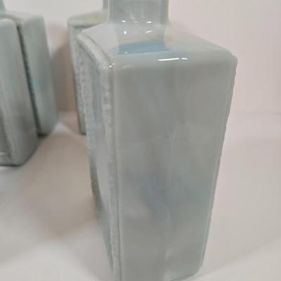 LOT 145: J.W. Dant's Americana Collection Vintage Milk Glass Whiskey Decanters