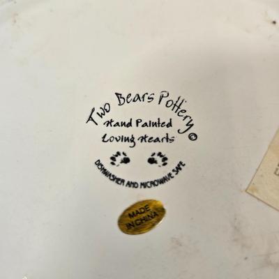 LOT 146: Two Bears Pottery " Loving Hearts" Canister Set Of 2/Hand Painted, Pfaltzgraff Yorktowne Jug, Vintage Lapid Hand...