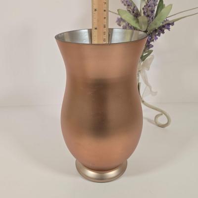 LOT 148: Pair of Vintage Wall Floral Candles Sconces, Metal Wall Pocket Planter, Distressed Metal Candle Holder, and More