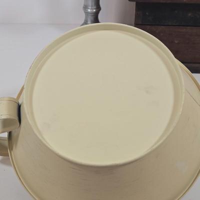 LOT 149: Primitive Tin Antique Poached Egg Maker, Antique Wood and Cast Iron Manuel Coffee Grinder, Chamberstick Candle Holder, and More