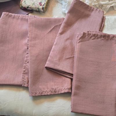 LOT 150: Linens Including Rectangle Tablecloths, Small Round Table Clothes, Table Scarves, Napkins, and More