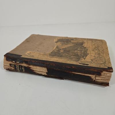 LOT 152: The National Third Reader by Parker & Watson Antique Book, Antique Musket Percussion Caps in Tin Container, Antique Pince...