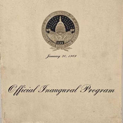 LOT 153: Richard Nixon President Official Inaugural Program January 20,1969, Entrance Ticket, J.W. Dant's Americana Collection Milk...