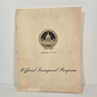 LOT 153: Richard Nixon President Official Inaugural Program January 20,1969, Entrance Ticket, J.W. Dant's Americana Collection Milk...
