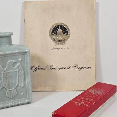 LOT 153: Richard Nixon President Official Inaugural Program January 20,1969, Entrance Ticket, J.W. Dant's Americana Collection Milk...