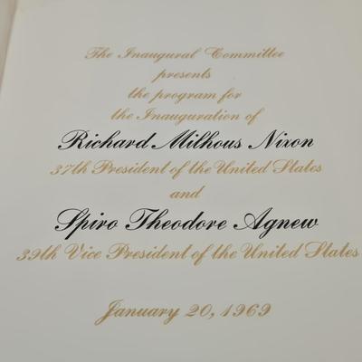LOT 153: Richard Nixon President Official Inaugural Program January 20,1969, Entrance Ticket, J.W. Dant's Americana Collection Milk...