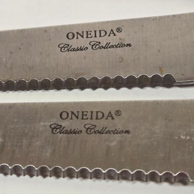 LOT 154: Oneida Triple-rivet Stainless Steel Knives Set