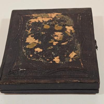 LOT 155: Vintage Faux Tortoise Shell Celluloid Spanish Mantilla Style Comb with Rhinestones, Antique Daguerreotype with Photo, Art Deco...