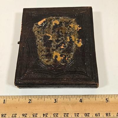 LOT 155: Vintage Faux Tortoise Shell Celluloid Spanish Mantilla Style Comb with Rhinestones, Antique Daguerreotype with Photo, Art Deco...
