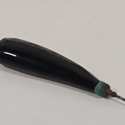 LOT 155: Vintage Faux Tortoise Shell Celluloid Spanish Mantilla Style Comb with Rhinestones, Antique Daguerreotype with Photo, Art Deco...