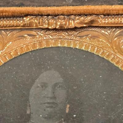 LOT 155: Vintage Faux Tortoise Shell Celluloid Spanish Mantilla Style Comb with Rhinestones, Antique Daguerreotype with Photo, Art Deco...