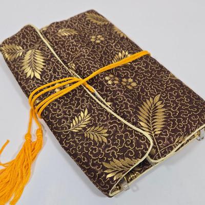 LOT 158: Joy Mangano Leopard Print Jewelry Organizer Zip Carry Case Travel and Storage, Two Vintage Traveling Silk Jewerly Bags and Coin...