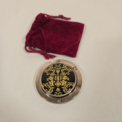 LOT 158: Joy Mangano Leopard Print Jewelry Organizer Zip Carry Case Travel and Storage, Two Vintage Traveling Silk Jewerly Bags and Coin...