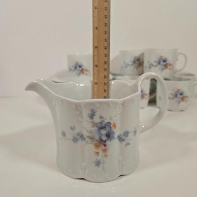 LOT 159: Rosenthal Classic Rose China Set Service for 8, Serving Platter, Serving Bowl, Creamer & Sugar