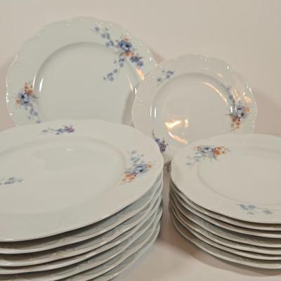 LOT 159: Rosenthal Classic Rose China Set Service for 8, Serving Platter, Serving Bowl, Creamer & Sugar