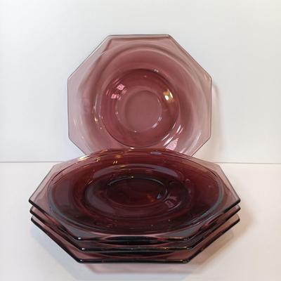 LOT 163: Collection of Amethyst Glass Dishware