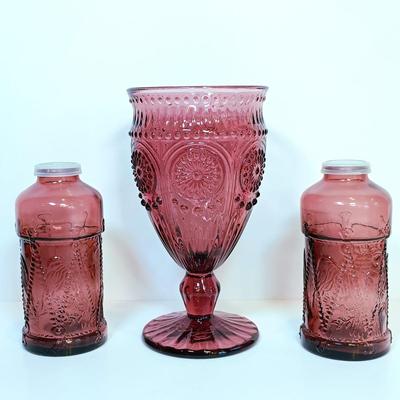 LOT 163: Collection of Amethyst Glass Dishware