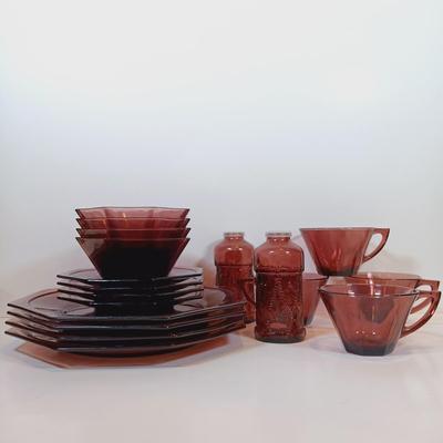 LOT 163: Collection of Amethyst Glass Dishware