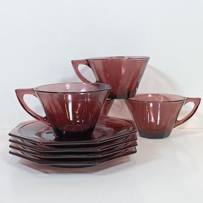 LOT 163: Collection of Amethyst Glass Dishware
