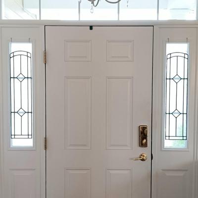 LOT 164: Pair of Frosted Stained Glass Window Art Panels