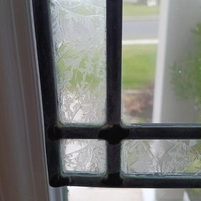 LOT 164: Pair of Frosted Stained Glass Window Art Panels