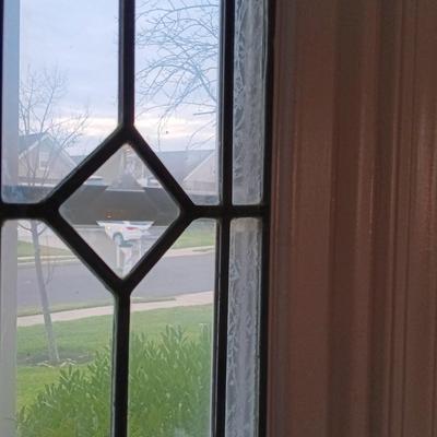 LOT 164: Pair of Frosted Stained Glass Window Art Panels