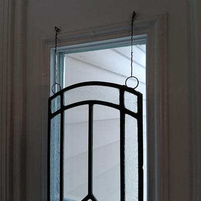 LOT 164: Pair of Frosted Stained Glass Window Art Panels