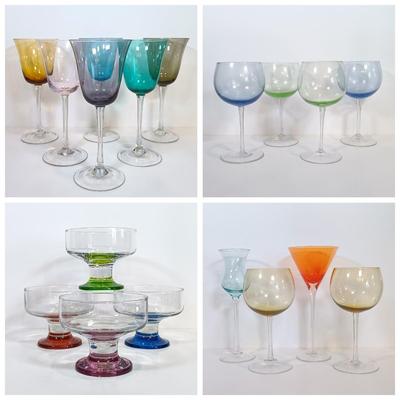 LOT 165: Collection of Vintage Multicolored Glassware