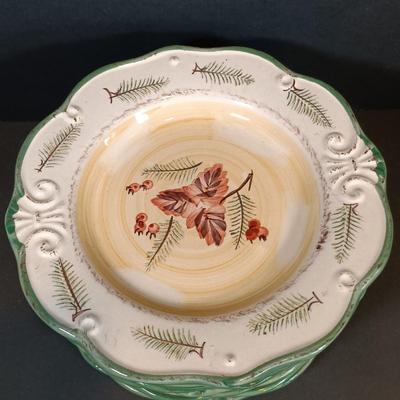 LOT 168: Holiday Collection- Royal Norfolk Plates, Christmas Serving Trowls & More