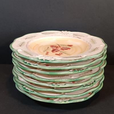 LOT 168: Holiday Collection- Royal Norfolk Plates, Christmas Serving Trowls & More