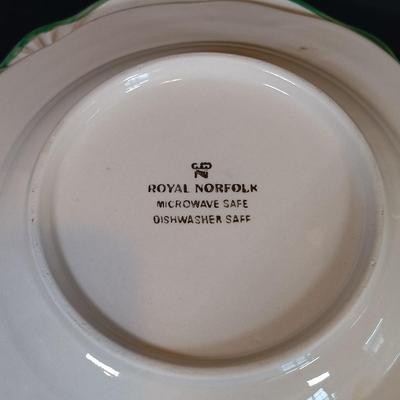 LOT 168: Holiday Collection- Royal Norfolk Plates, Christmas Serving Trowls & More