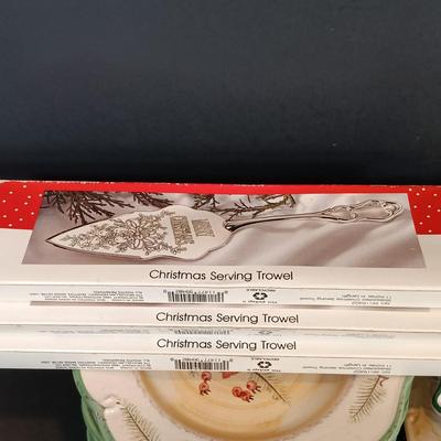 LOT 168: Holiday Collection- Royal Norfolk Plates, Christmas Serving Trowls & More