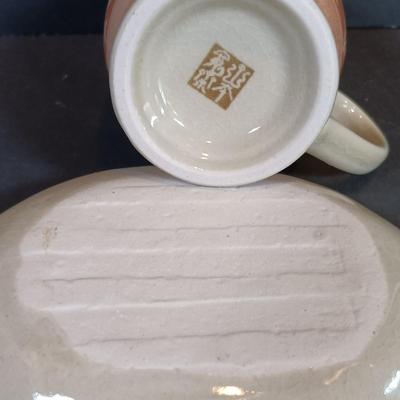 LOT 169: Folded Paper Fish Mobile, Dragon Tea Cup with Infuser & More