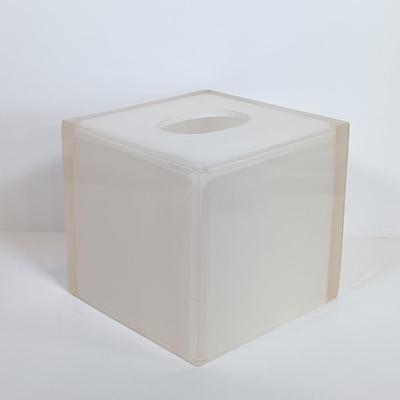 LOT 171: Stained Glass Tissue Box and Window Ornament with Vintage Acrylic Bathroom Set