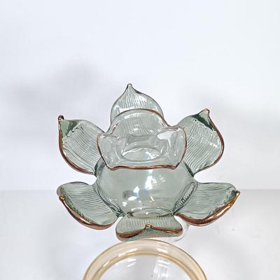 LOT 173: Murano-Style Art Glass Vase, Egyptian Hand Blown Glass Oil Burner, Onion Bulb Bud Vase & More