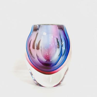 LOT 173: Murano-Style Art Glass Vase, Egyptian Hand Blown Glass Oil Burner, Onion Bulb Bud Vase & More