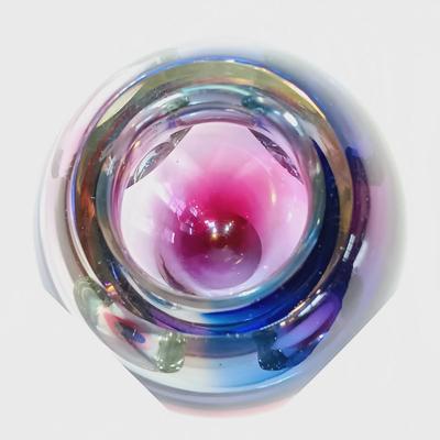 LOT 173: Murano-Style Art Glass Vase, Egyptian Hand Blown Glass Oil Burner, Onion Bulb Bud Vase & More