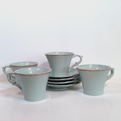 LOT 174: Le Petit Cafe Plates with Home Essentials-Style Stoneware Plates and Cups