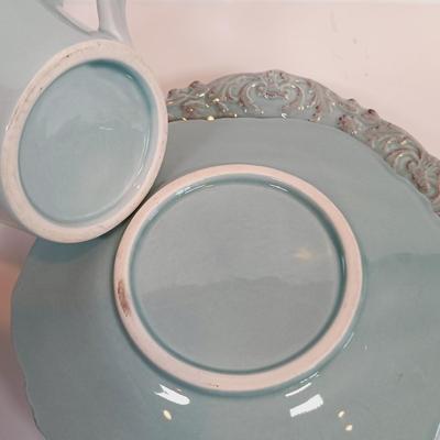 LOT 174: Le Petit Cafe Plates with Home Essentials-Style Stoneware Plates and Cups