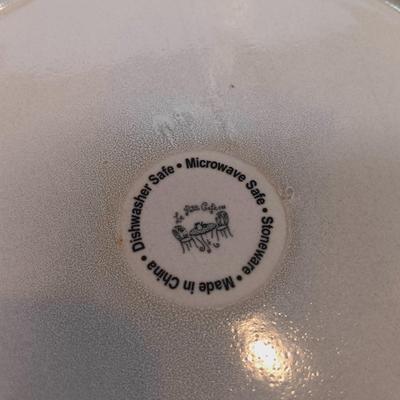 LOT 174: Le Petit Cafe Plates with Home Essentials-Style Stoneware Plates and Cups