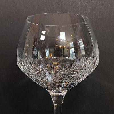 LOT 176: Mother of Pearl Hor D'oeuvre Picks, Crackle Wine Glasses & Ice Bucket